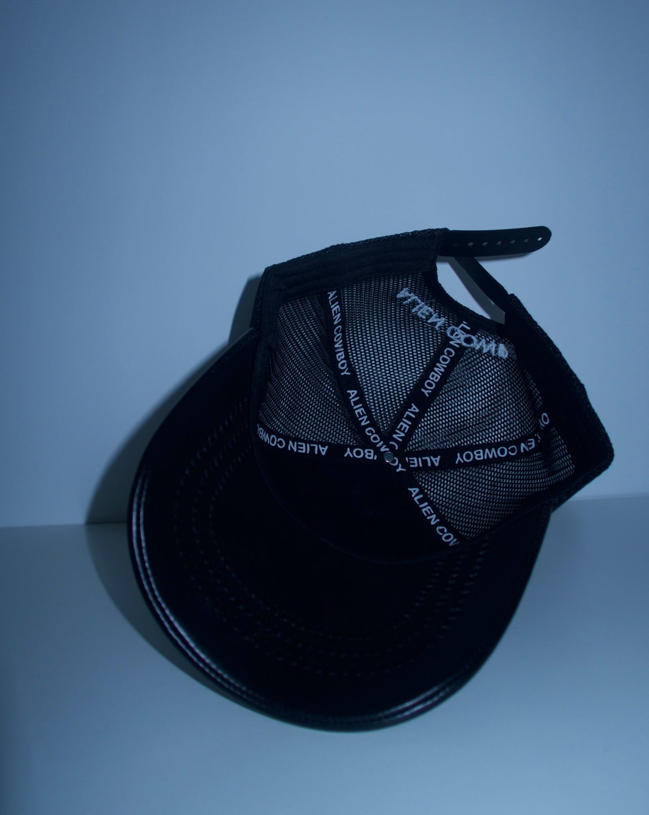 Black Leather Rich Boys Dont Have Hearts TRUCKER HAT