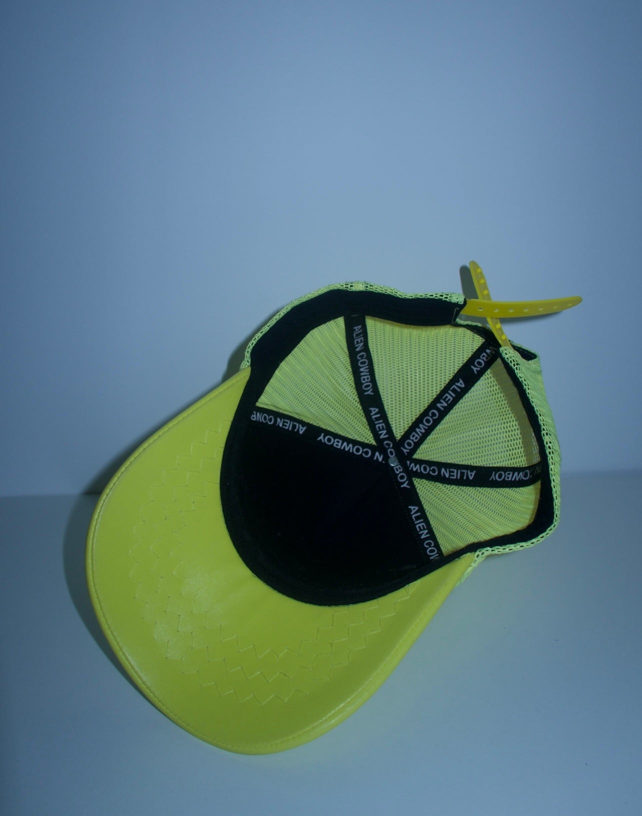 Yellow Leather AC TRUCKER HAT